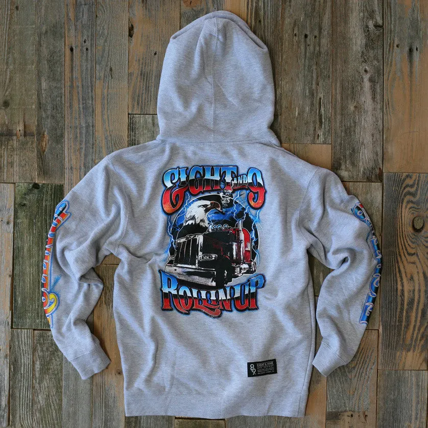 Rollin' Up Hooded Sweatshirt Grey